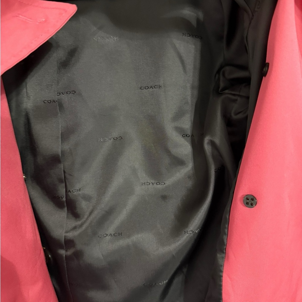 Coach Pink Double-Breasted Trench‎ Coat XS - Picture 10 of 14